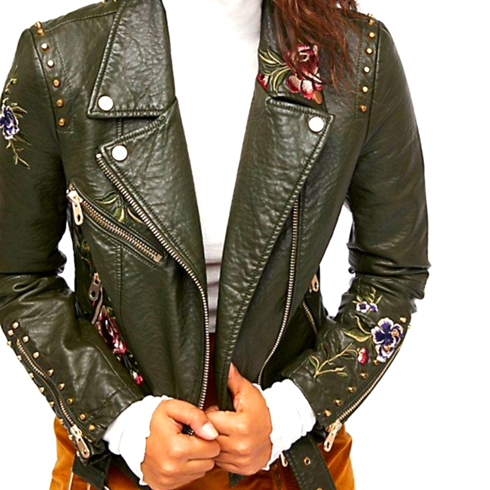 Driftwood Green Faux Leather Jacket